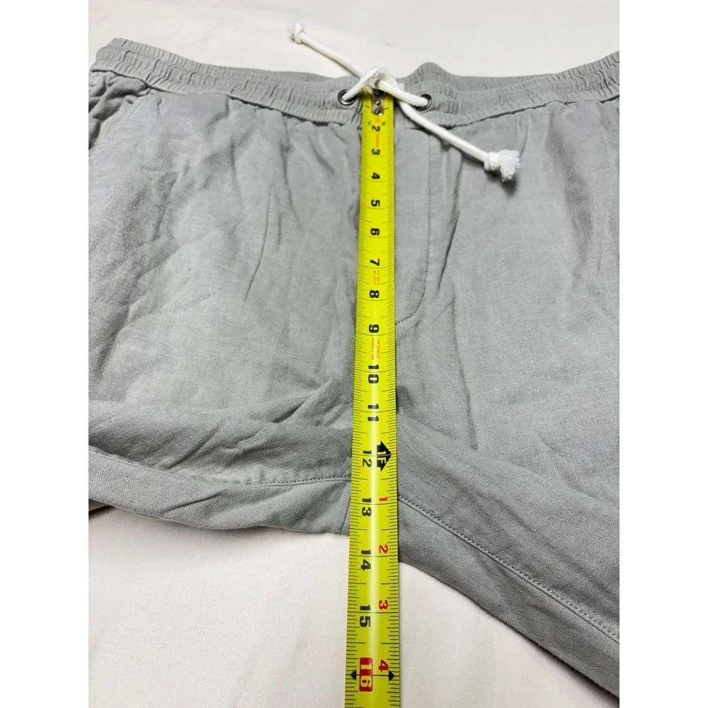 Marine Layer Men XL W38 L32 Slim Straight Fit Grey Drawstring Pants Cotton Blend